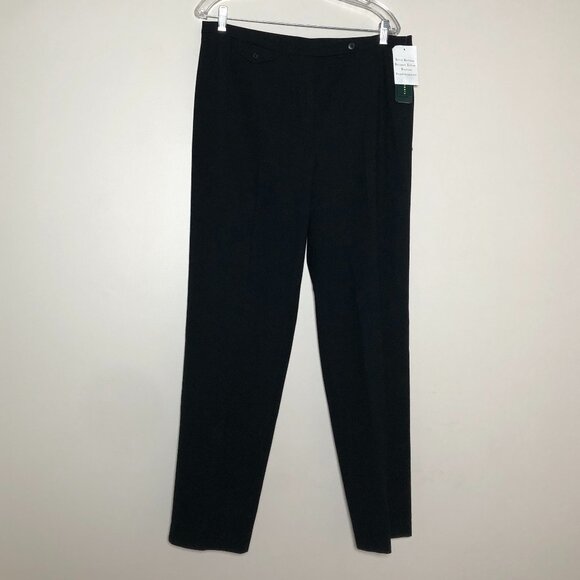 NWT Lauren Ralph Lauren Black Wool Pants 14 - Picture 1 of 11